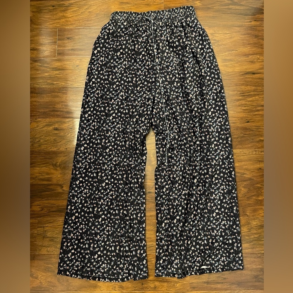 NWOT LA February Drawstring Corduroy Wide Leg Pants Size S